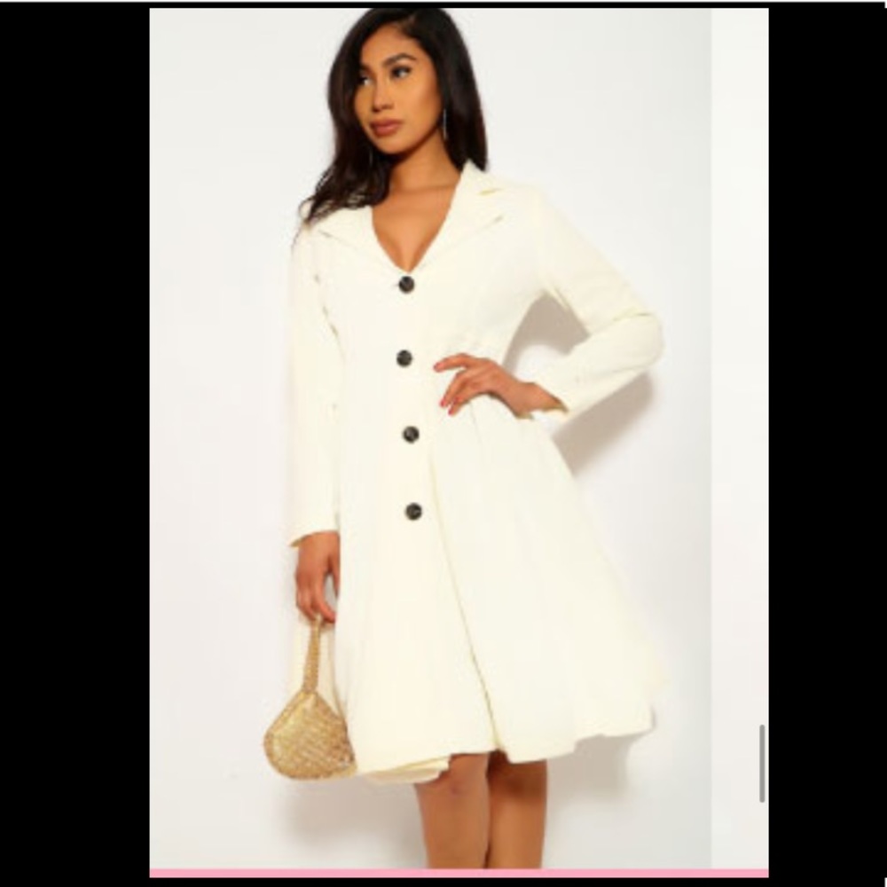 Sexy Amiclubwear White trench coat dress